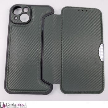 Atverčiamas smūgiams atsparus dėklas - žalias (Apple Iphone 14) Atverčiamas smūgiams atsparus dėklas - žalias (Apple Iphone 14)